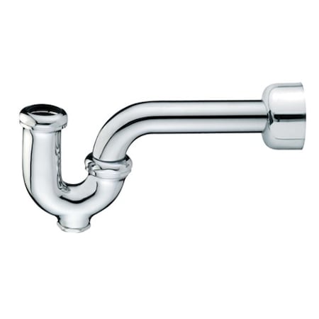 Everflow P-Trap w/Box Escutcheon, w/Drain Plug for Tubular Drain Applications, 17GA Chrome Pltd Brass 1-1/4" 12715-K